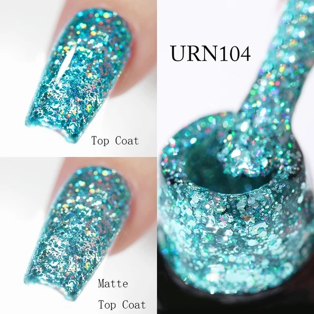Esmalte de uñas arte UR AZÚCAR 7,5 ml lentejuelas brillantes UV LED manicura gel permanente nuevo