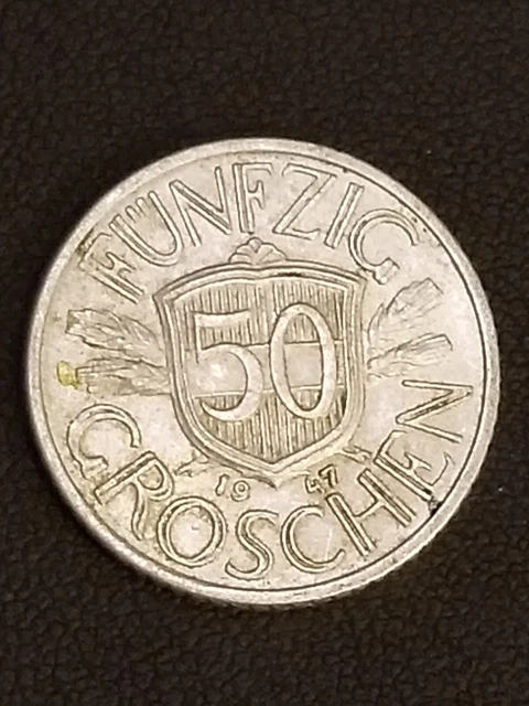 1947 Austrian 50 Groschen Foreign Coin, free shipping!