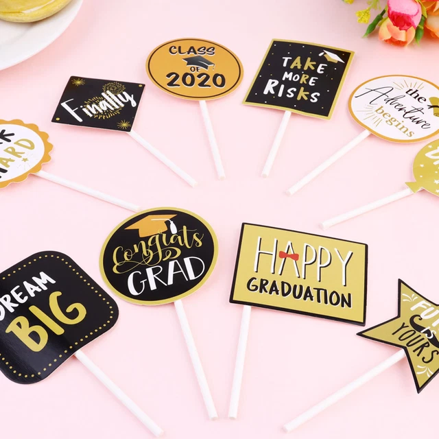 30 Décorations De Gâteau Sur Le Thème De La Graduation - Toppers Fins Et Sûrs Pour Cupcakes, Desserts