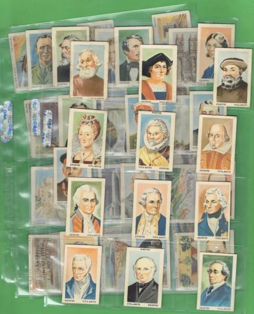 #JJ. PART SET ( 48 of 64)  1949  CEREAL FOODS FAMOUS PEOPLE & PLACES  CARDS
