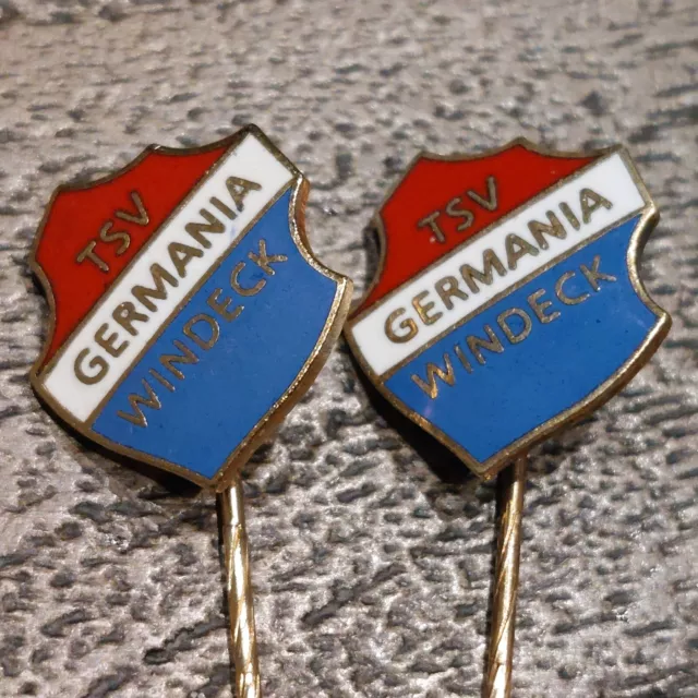 2 x Fussball Anstecknadel | TSV Germania Windeck | FV Mittelrhein | Kreis Sieg