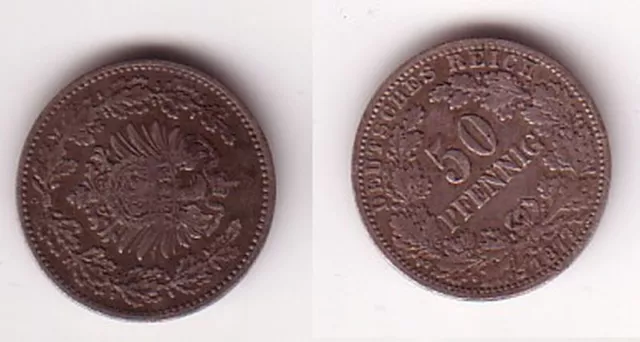 50 Pfennig Silber Münze Deutsches Reich 1877 C  (111752)