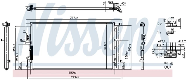 Condizionatore Condensatore ** FIRST FIT ** NISSENS 940939 Alluminio 2 per HYUNDAI 4