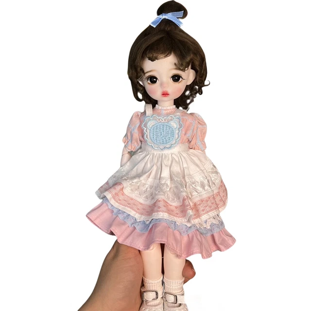 1/6 BJD Doll Cute 12 inch Height Girl Doll Toy Joints Doll Body with Dress Shoes