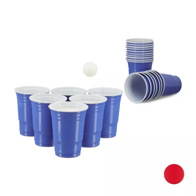 50x bicchieri da beer pong blu per bevande da birra in plastica calice per feste