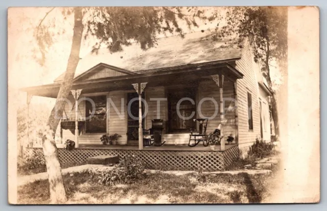 Dunlap KS Kansas RPPC Broadway St Robinson Family Home Residence Postcard