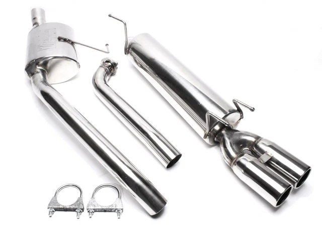 Impianto acciaio inox TA-Technix 2x76mm rotondo bordato Opel Omega B/4 cilindri caravan