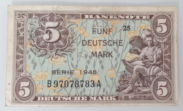 5 DM Deutsche Mark 1948 Geldschein Banknote