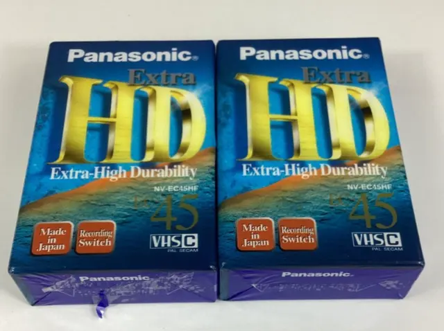 Panasonic Extra HD NV-EC45HF Extra Compact Video Cassette Lot of 2