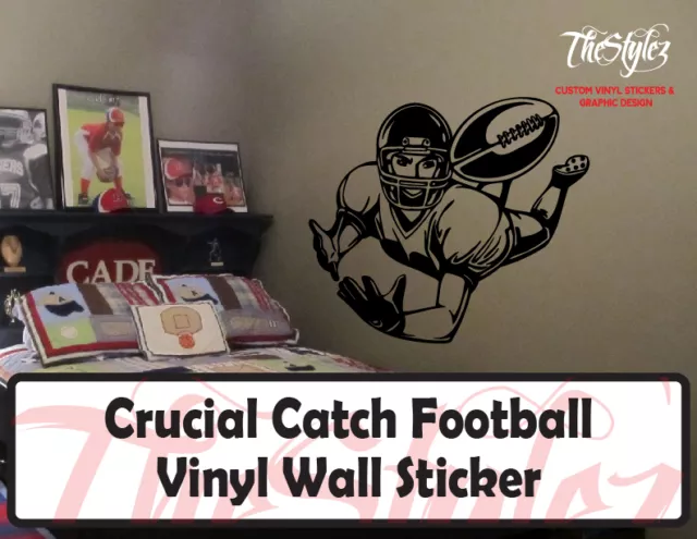 Crucial Catch Football maßgeschneiderter Vinyl-Wandaufkleber