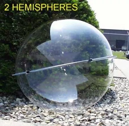 HEMISPHERE LEXAN CLEAR 46.5" OD x .187" + 1" Flange 2 PIECES 15287-8
