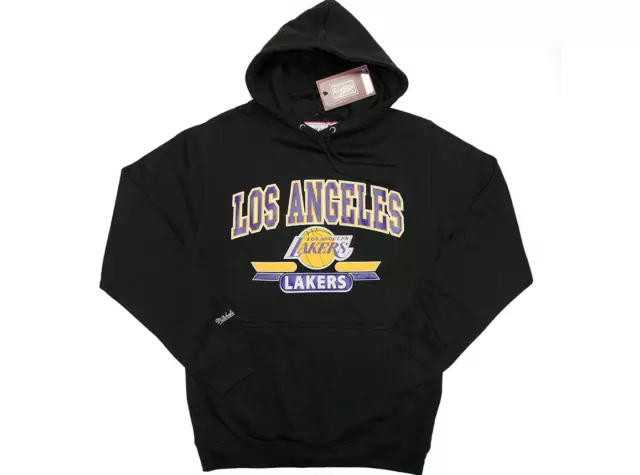 Mitchell E Ness Felpa con Cappuccio 3 Point Arch Los Angeles Lakers Nero Nuovo