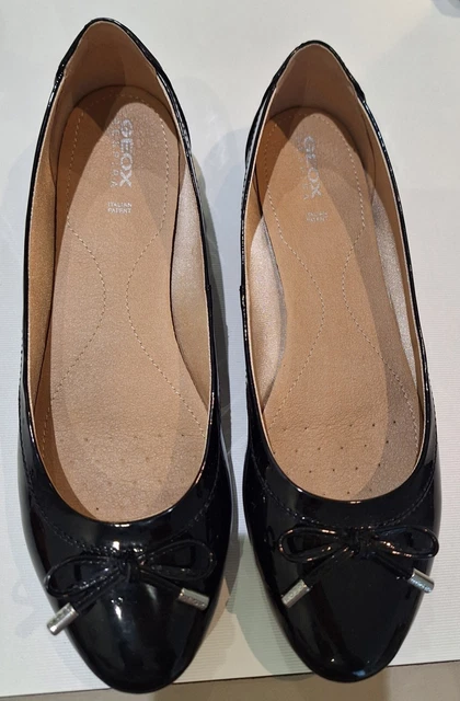 GEOX LADIES CHARLENE Black Ballet Shoes Black Size 8 UK 30.00