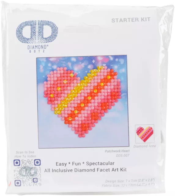Diamond Dotz diamond Embroidery Facet Art Kit 4.75"X4.75"-Patchwork Heart