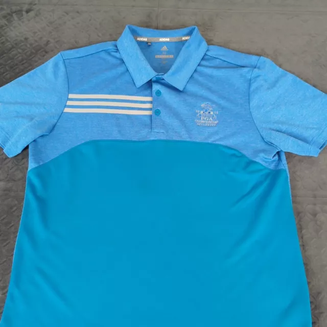 PGA Championship Polo Shirt Bellerive Adidas Golf Blue Short Sleeve Men Medium 3