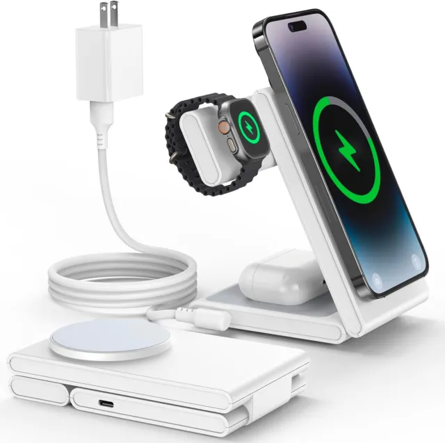 [US Seller] Wireless 3 in 1 Charging Station for Apple Devices MagSafe
