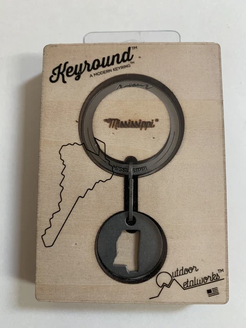 metal keychain key ring State Of Mississippi charm Save the Nails brand new