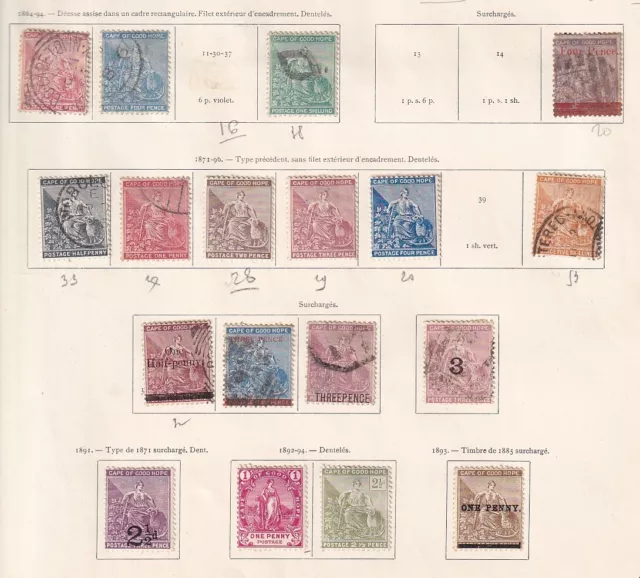 Cape of Good Hope 1864 collection of 18 CLASSIC stamps / HIGH VALUE!