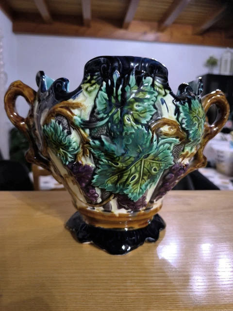 Jardinière Cache-pot Francis Masse Desvres Vintage - Style Art Nouveau, Barbotine, Grand Modèle