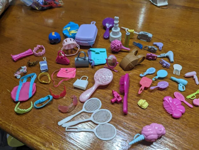 Lot of 54 Barbie  Accessories Bags Glasses Brushes Wedding Cake Bouquet #2