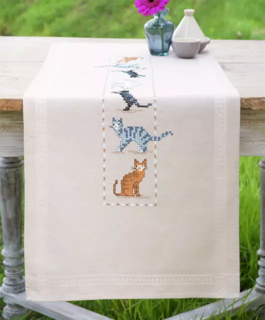 Vervaco Cats Table Runner Embroidery Kit