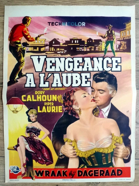 belgian poster western DAWN AT SOCORRO, RORY CALHOUN, PIPER LAURIE, BOS