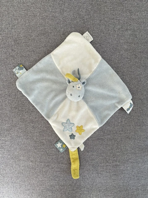 doudou poney bleu etoile noukies - peluche poney cheval marionnette