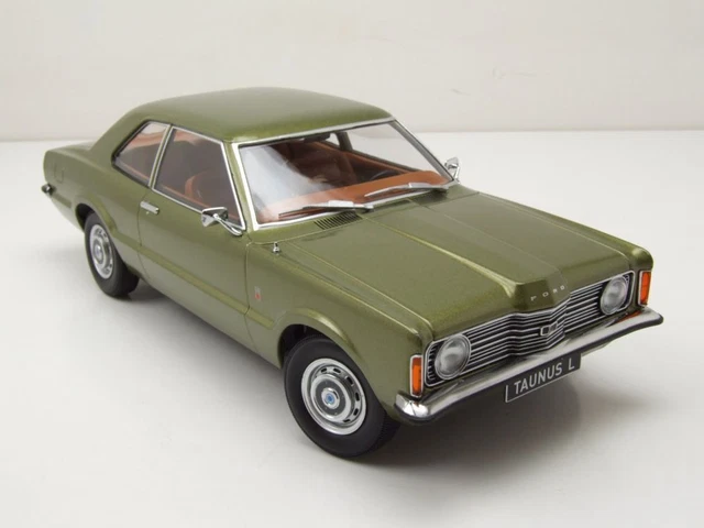 Modèle Réduit 1:18 Ford Taunus L Coupé 1971 Jaune Mat Noir - KK Scale, Neuf