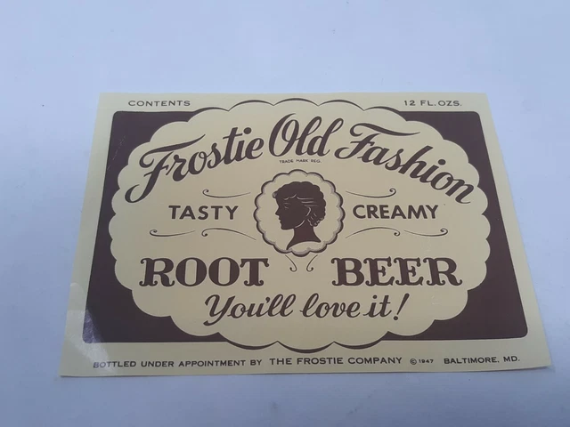 Frostie Old Fashioned Root Beer Label C1947 Unused 12oz