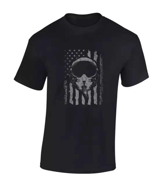 Casco Pilota Da Combattimento Usa T Shirt Aereo Raf Air Force Army Design Regalo Top