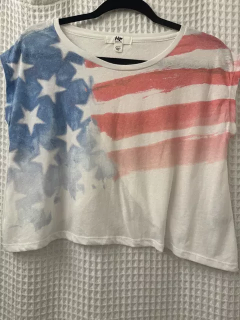 American Flag Patriotic Stars & Stripes Red white blue women's crop top Shirt