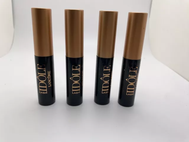 4 x Lancome IDOLE Lash Lifting Volumizing Mascara Travel Sz .08 oz Glossy Black