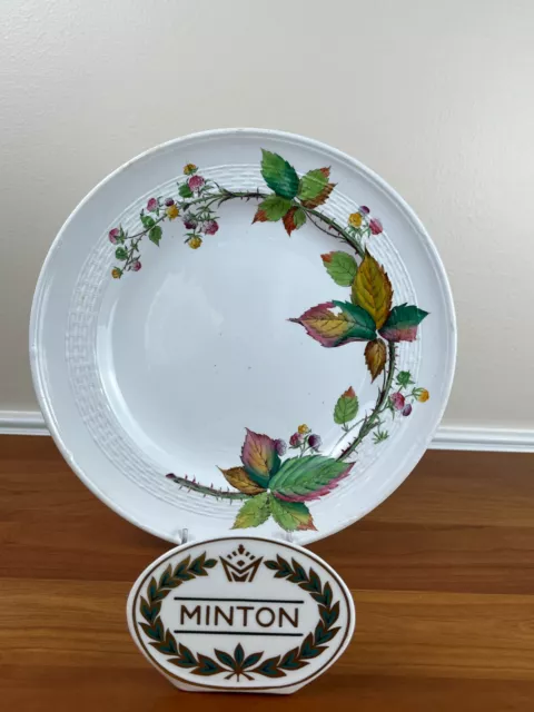 Minton Aesthetic RASPBERRIES Polychrome Transfer 10 ½” Dinner Plate c. 1874