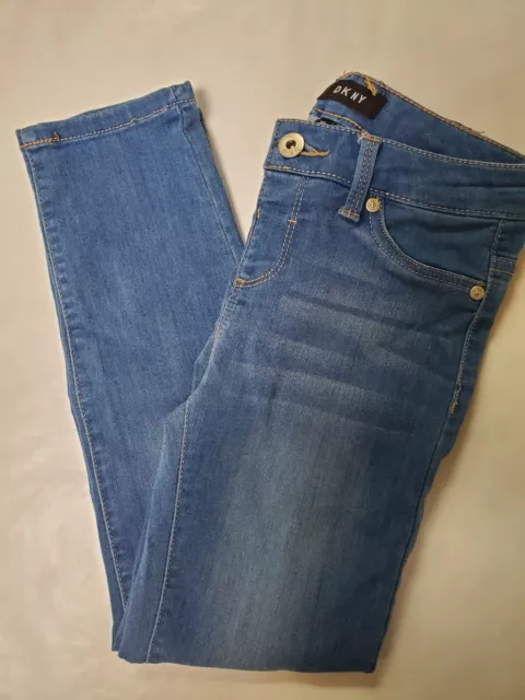 DKNY Girls Skinny Jeans Stretch Denim Blue Wash (Size 10)