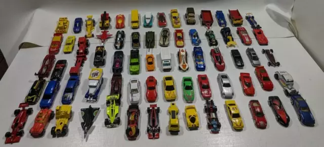 Vintage Diecast Lot of 70 Cars & Trucks 1/64 Hot Wheels Matchbox Etc.