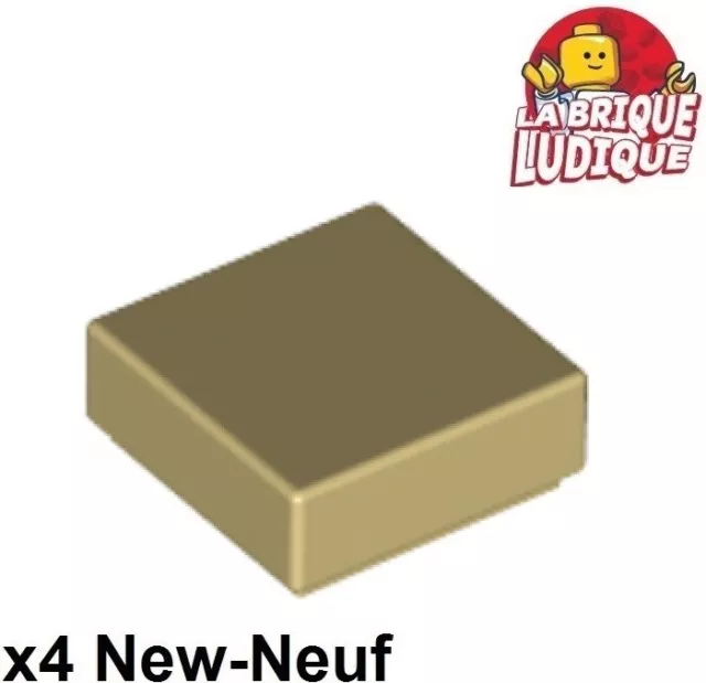 Lego 4x Tile plaque lisse 1x1 with Groove beige/tan 3070b NEUF