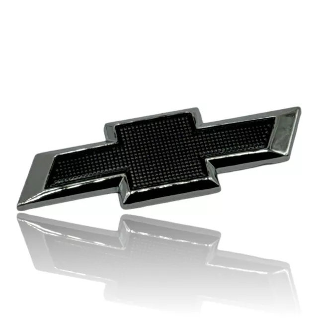 For Silverado Tahoe Universal Bowtie Steering Wheel Emblem Badge 3D Chrome Black