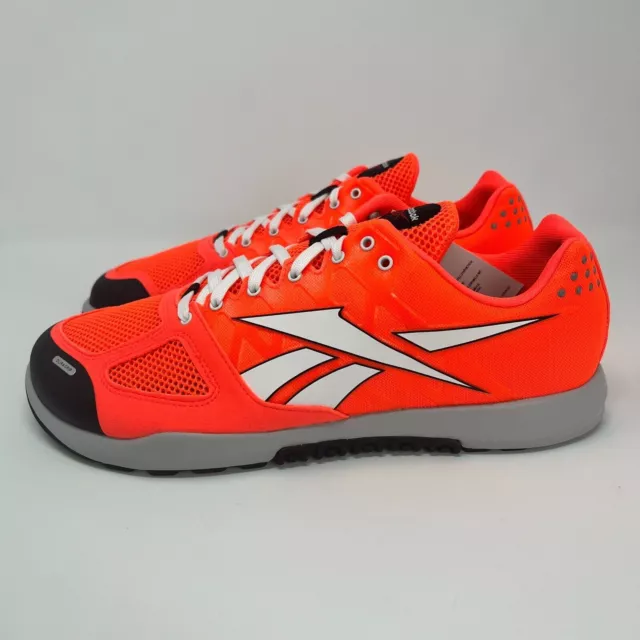 Reebok Nano 2.0 HQ6843 Mens Orange Black White Sneakers Shoes Crossfit