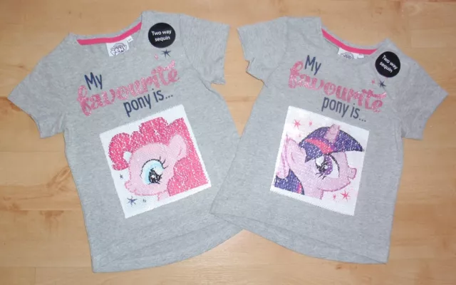 BNWT Primark girls My Little Pony MY FAVOURITE PONY IS reversible sequin t-shirt