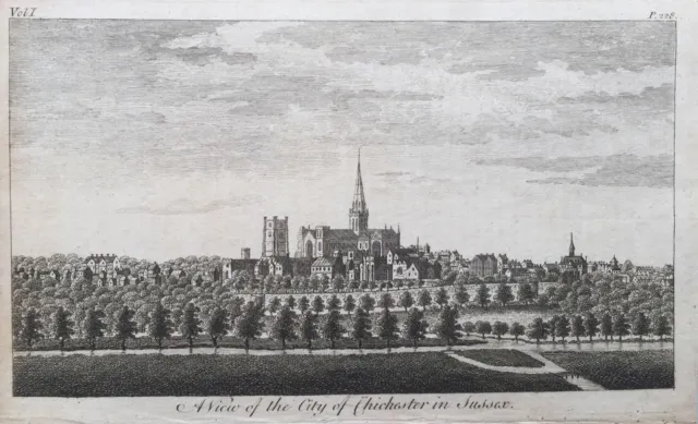 1776 Antique Print; City of Chichester, Sussex by Goadby