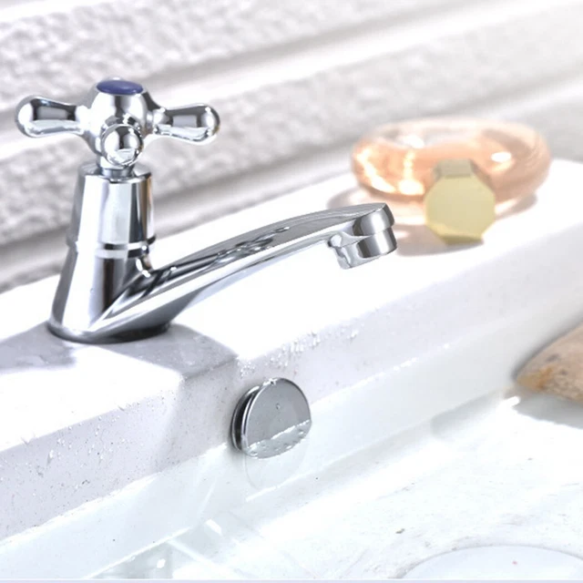 Grifo de lavabo aleación de zinc accesorios baño cromo grifos de agua fría