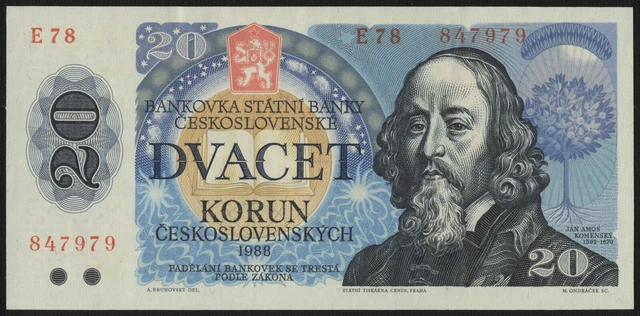 Czechoslovakia: 20 Kórun 1988 (P 95a, prefix E) - UNC