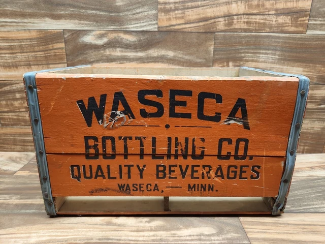 Antique Waseca Bottling Co. Beverages Waseca, MINN Wood Box Crate