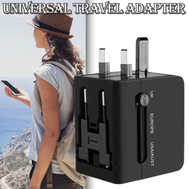 New Universal Adapter USB Charger UK US EU AU Plug Converter Adaptor AC Power +c 3