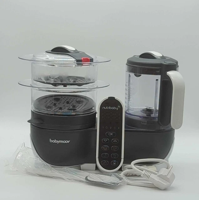 Babymoov Nutribaby Plus dispositivo gris industrial para preparar alimentos para bebés