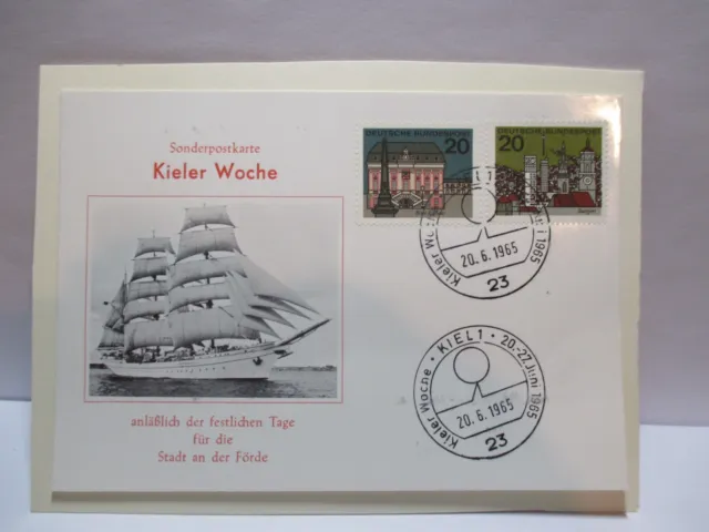 Kieler Woche 1965 Sonderstempel Sonderpostkarte Gorch Fock Briefmarken