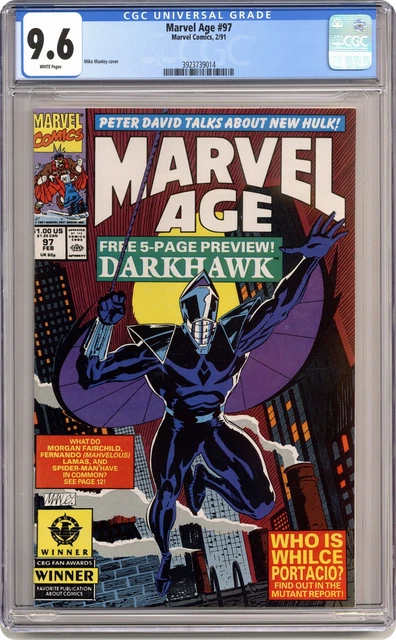 Marvel Age #97 CGC 9.6 1991 3923739014 1st app. Darkhawk
