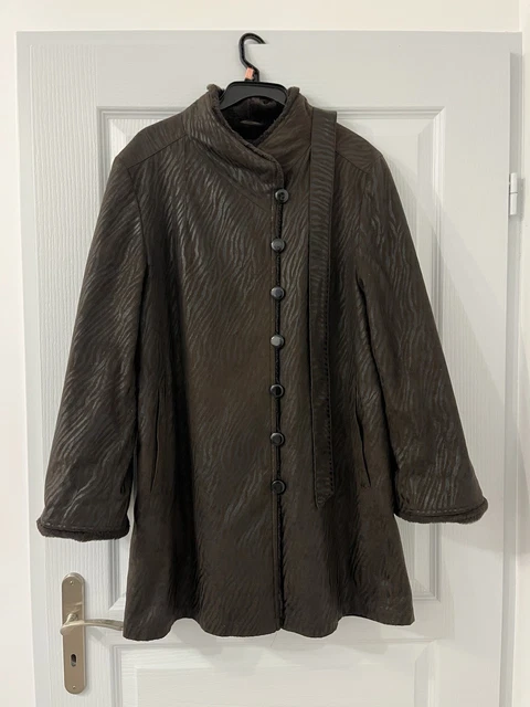 Manteau Vintage Femme Claude Havrey Taille 44 - Bleu/Gris, Occasion Très Bon état