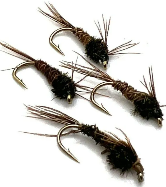 Trout Fly Fishing Flies PHEASANT TAIL Nymph  BARBED or BARBLESS  various QTY