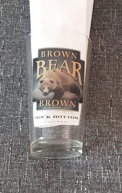 Cincinnati Rock Bottom Brewery Brown Bear Brown Beer Pint Glass